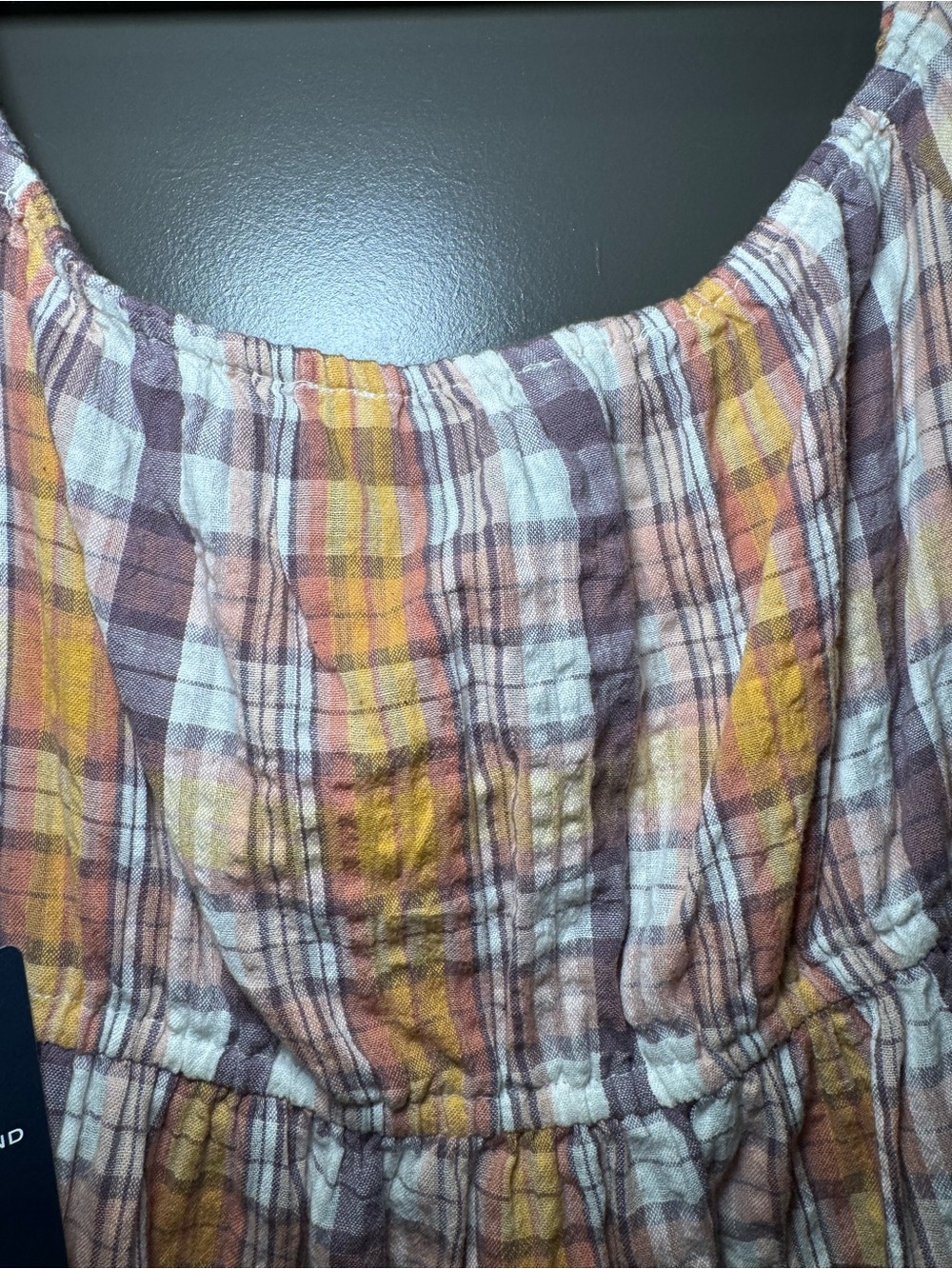 Lucky Brand Plaid Peasant Blouse - Picture 6 of 8